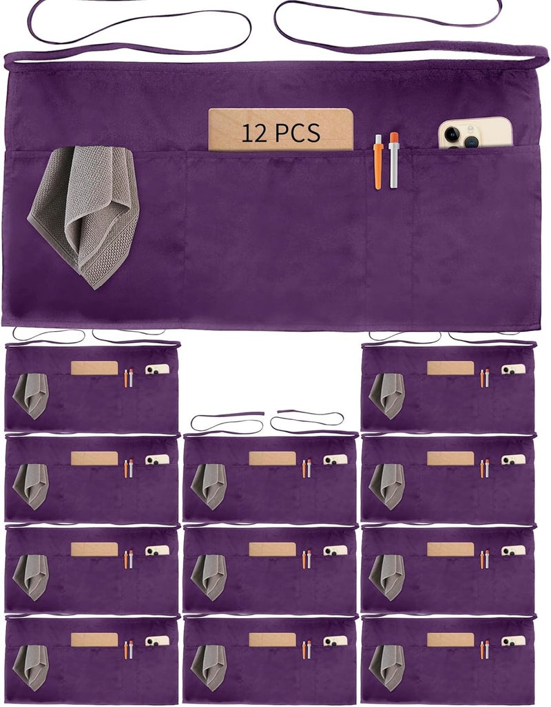 Xeoxarel Aprons with 4 Pockets (Available in 3 Pack / 7 Pack) 23.5'' X 11.5'' - Image 1